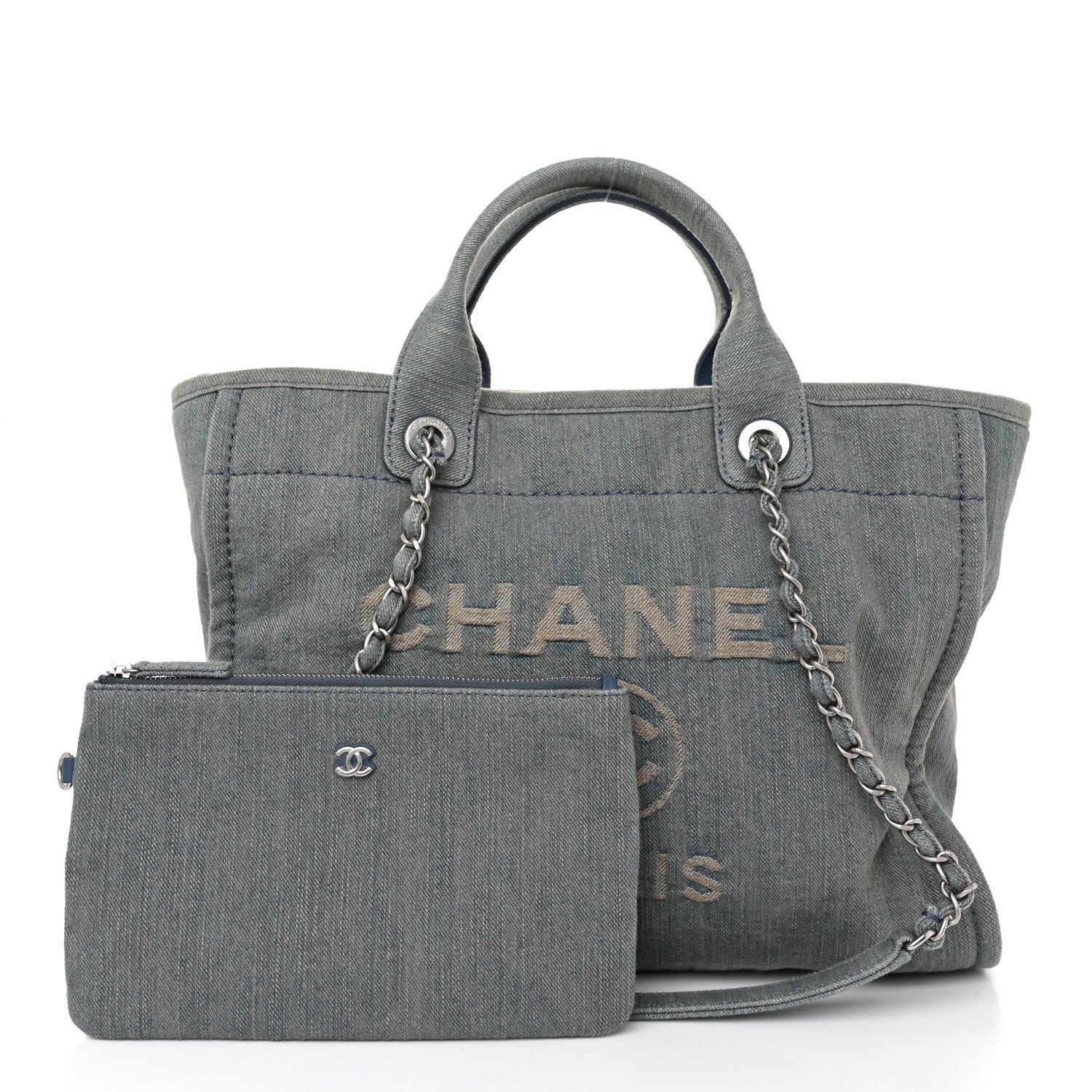 Chanel Denim Small Deauville Tote Light Blue 3 of 11