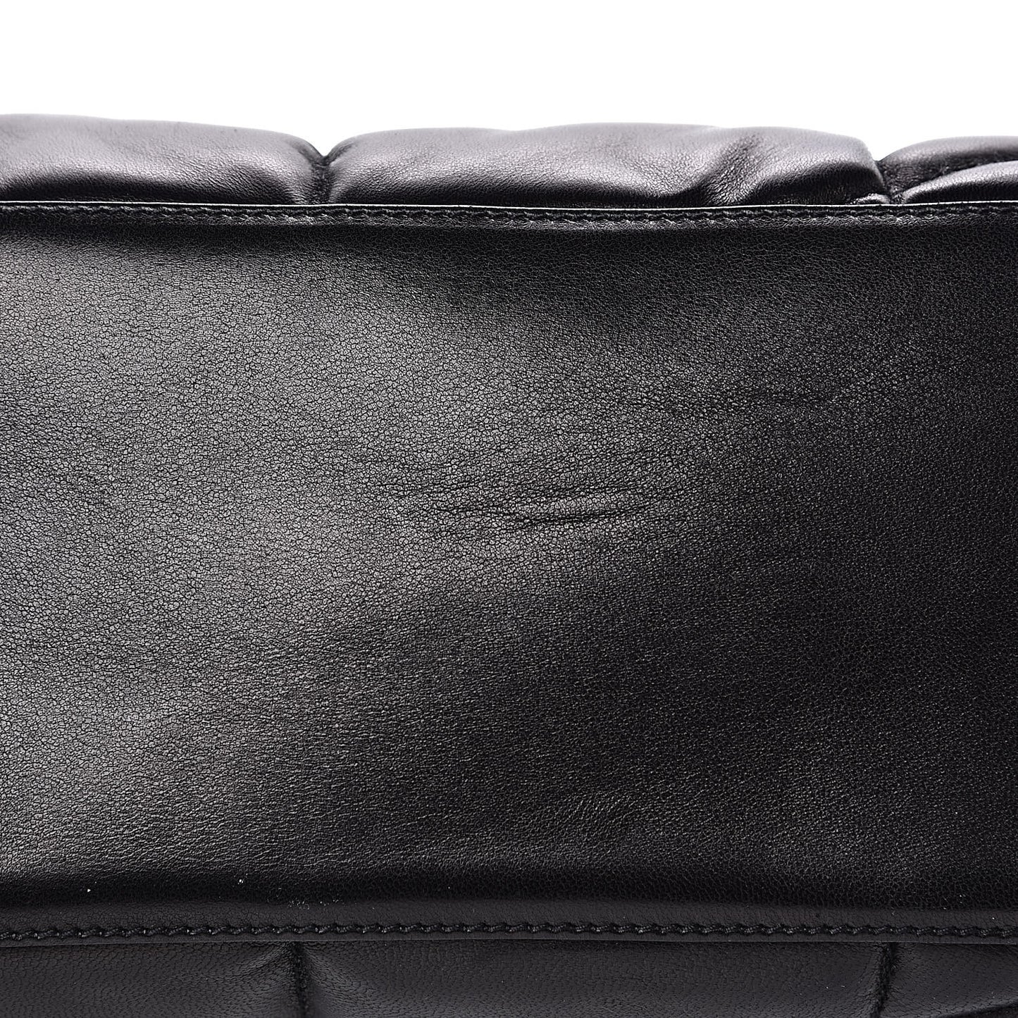 Lambskin Quilted Medium Loulou Puffer Monogram Chain Satchel Black