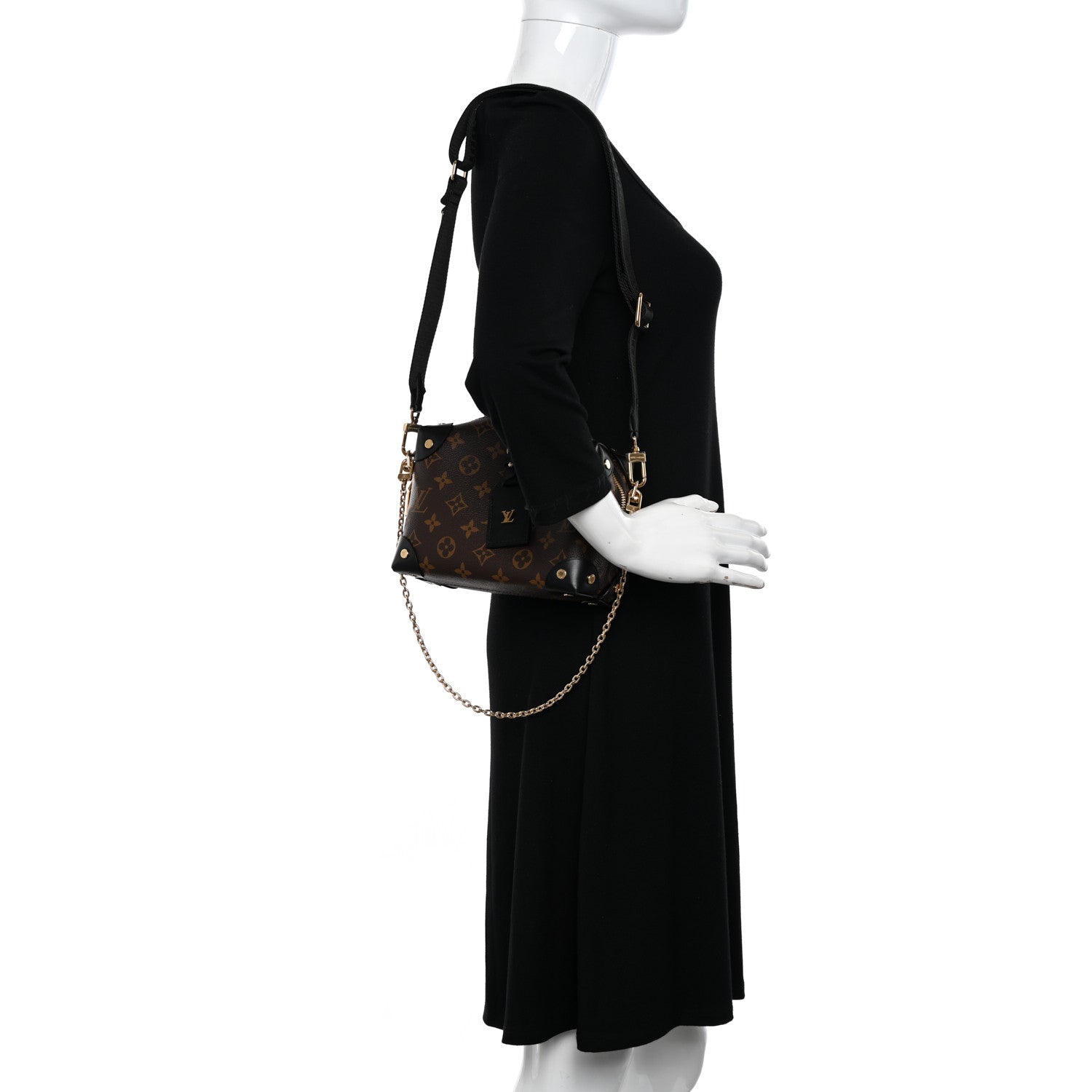Louis Vuitton Monogram Petite Malle Souple Black 2 of 9