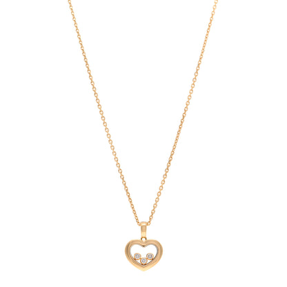 Chopard 18K Yellow Gold Happy Diamonds Icons Floating Heart Pendant Necklace 1 of 5