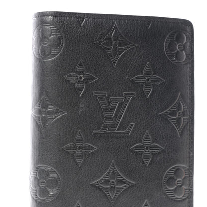 Louis Vuitton Calfskin Monogram Shadow Brazza Wallet Black 8 of 9