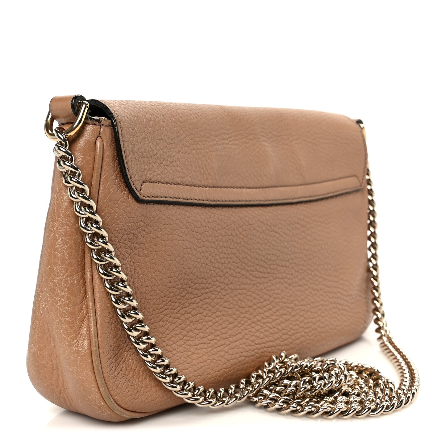 Pebbled Calfskin Medium Soho Flap Crossbody Camelia