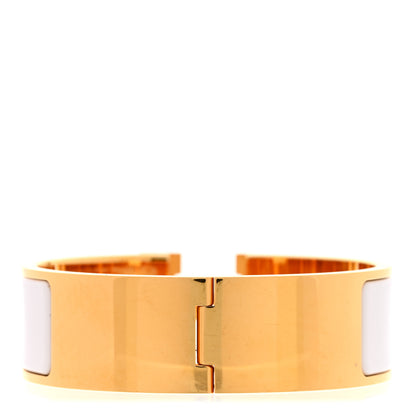 Hermes Enamel Wide Clic Clac H Bracelet GM White 3 of 5