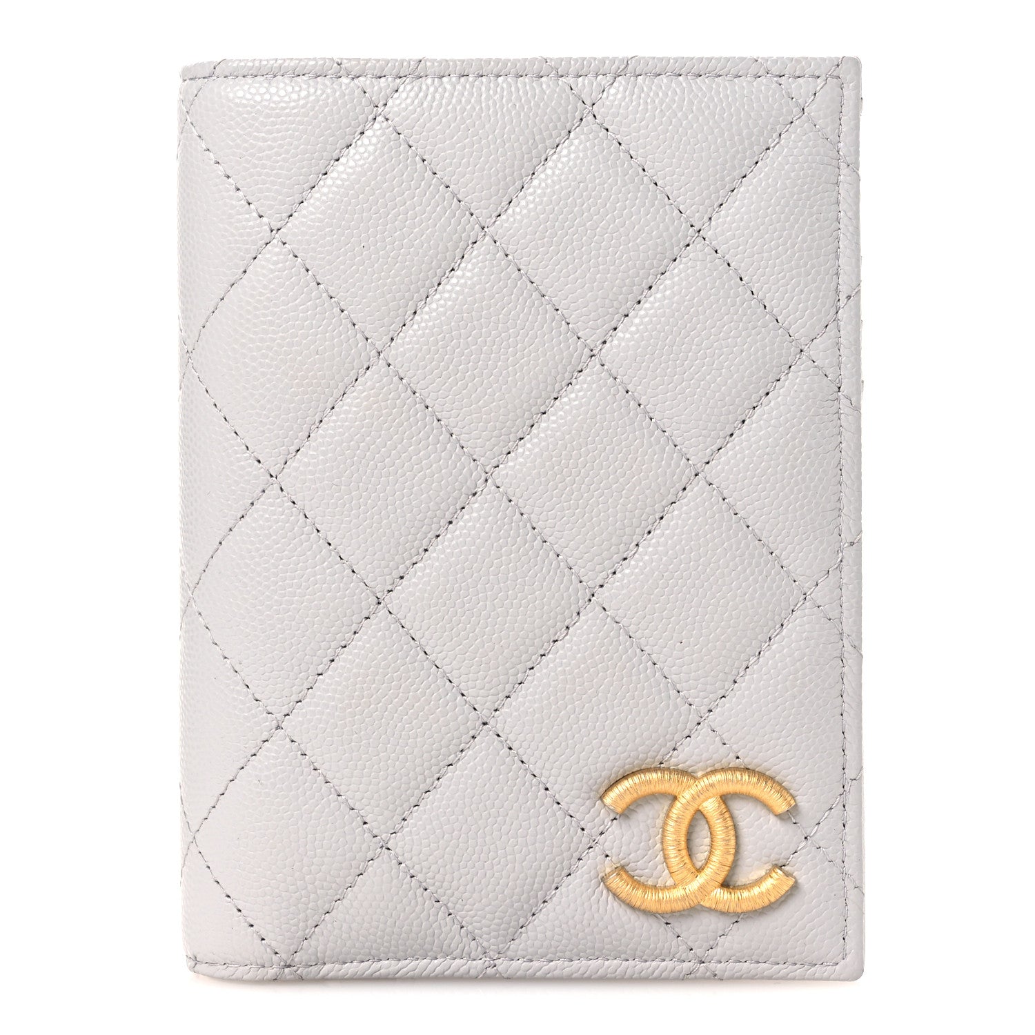 Chanel Caviar Quilted CC Passport Holder Grey 1 of 9
