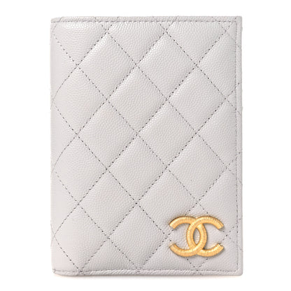 Chanel Caviar Quilted CC Passport Holder Grey 1 of 9