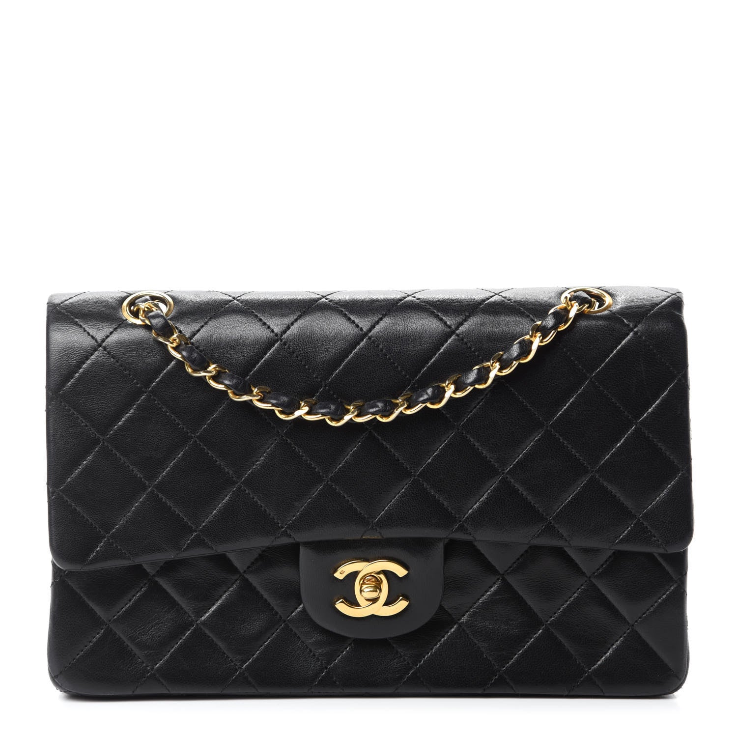 Chanel Lambskin Quilted Medium Double Flap Black 1 of 14