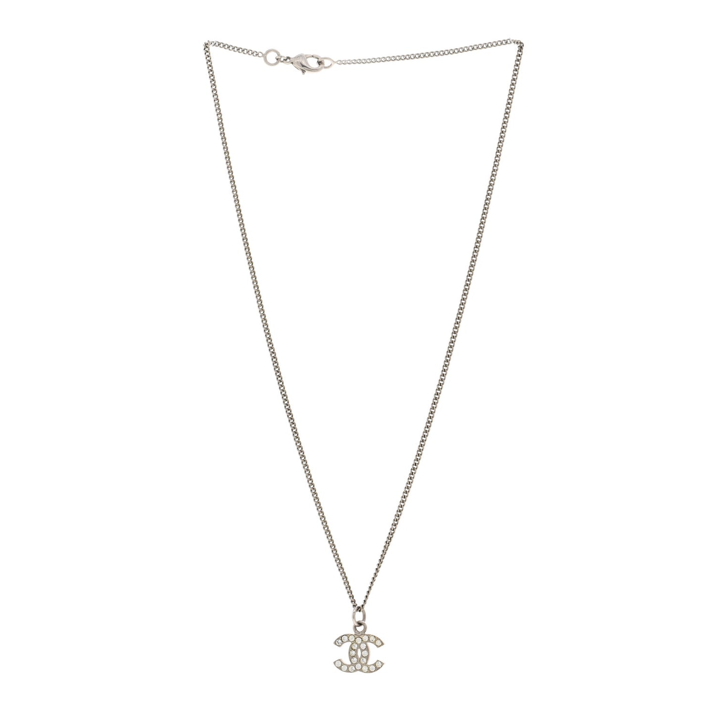 Crystal Timeless CC Necklace Silver