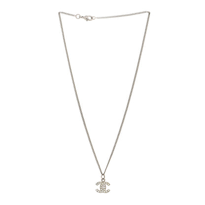 Chanel Crystal Timeless CC Necklace Silver 3 of 4