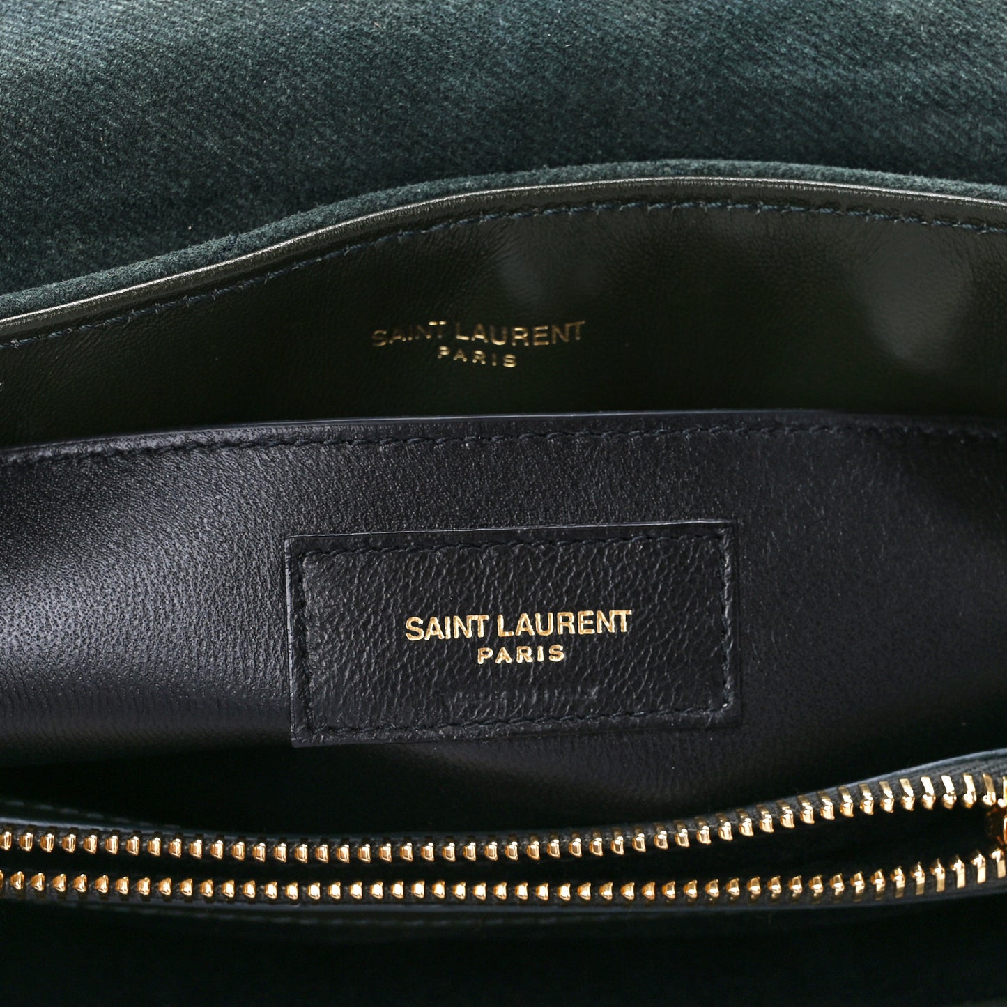 Suede Calfskin Y Quilted Monogram Small Loulou Chain Satchel Green