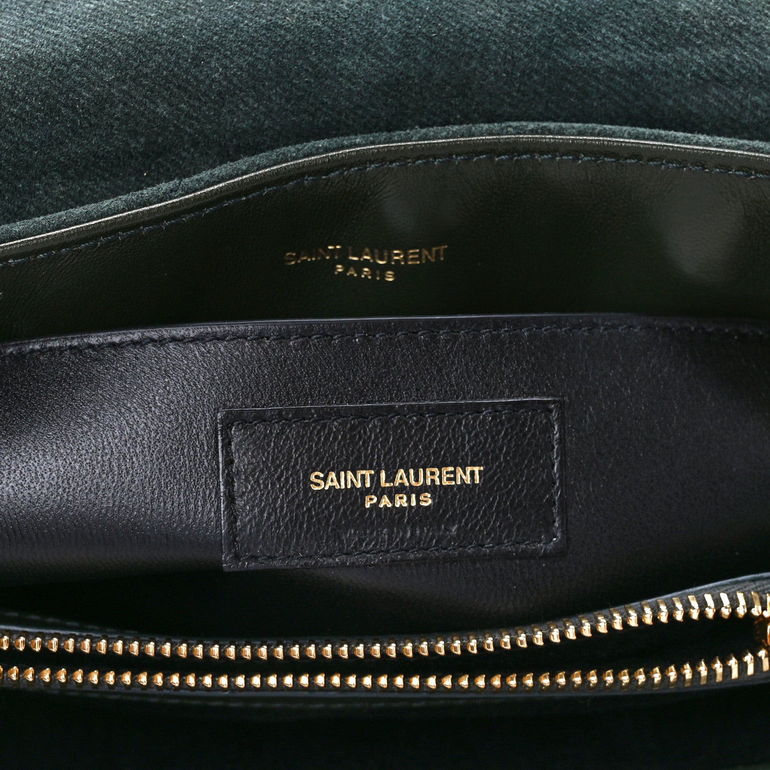 Saint Laurent Suede Calfskin Y Quilted Monogram Small Loulou Chain Satchel Green 7 of 12