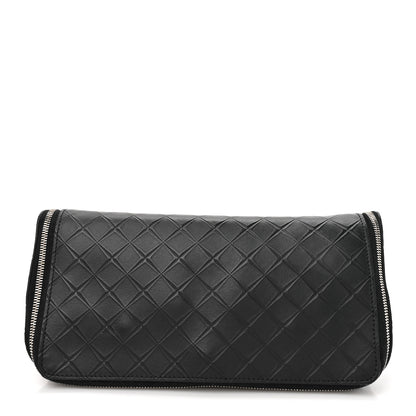 Bottega Veneta Calfskin Intarsio Toiletry Case Black 2 of 14