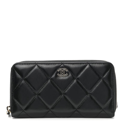 Chanel Shiny Lambskin Gusset Zip Around Waist Belt Wallet Black 1 of 10