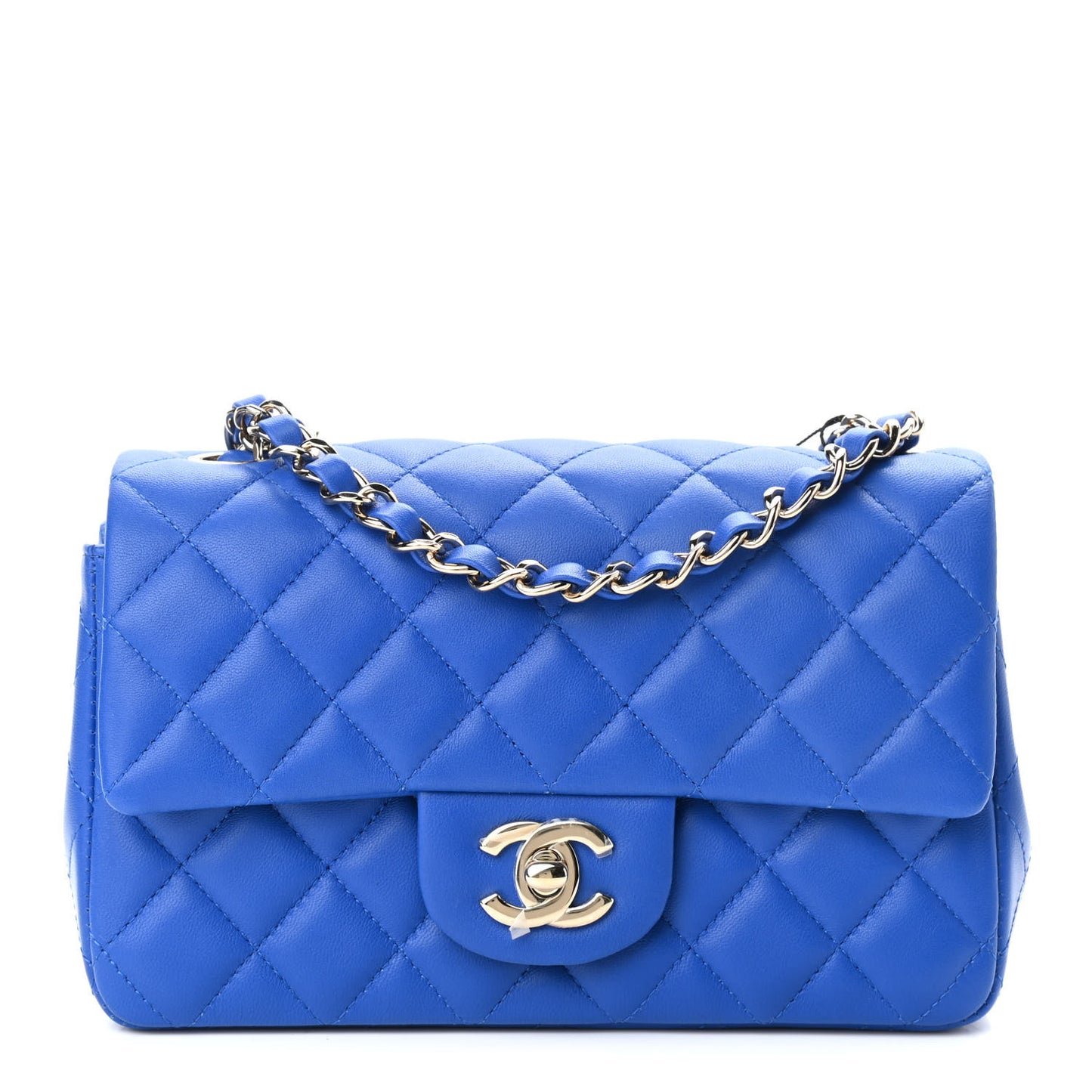 Lambskin Quilted Mini Rectangular Flap Royal Blue