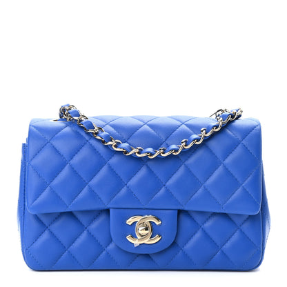 Chanel Lambskin Quilted Mini Rectangular Flap Royal Blue 1 of 9