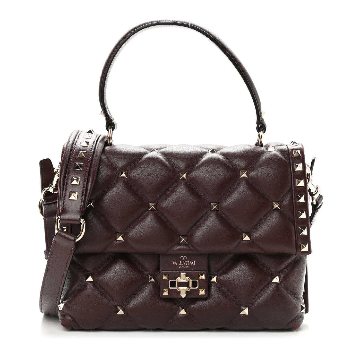 Nappa Medium Candystud Top Handle Bag Rubin