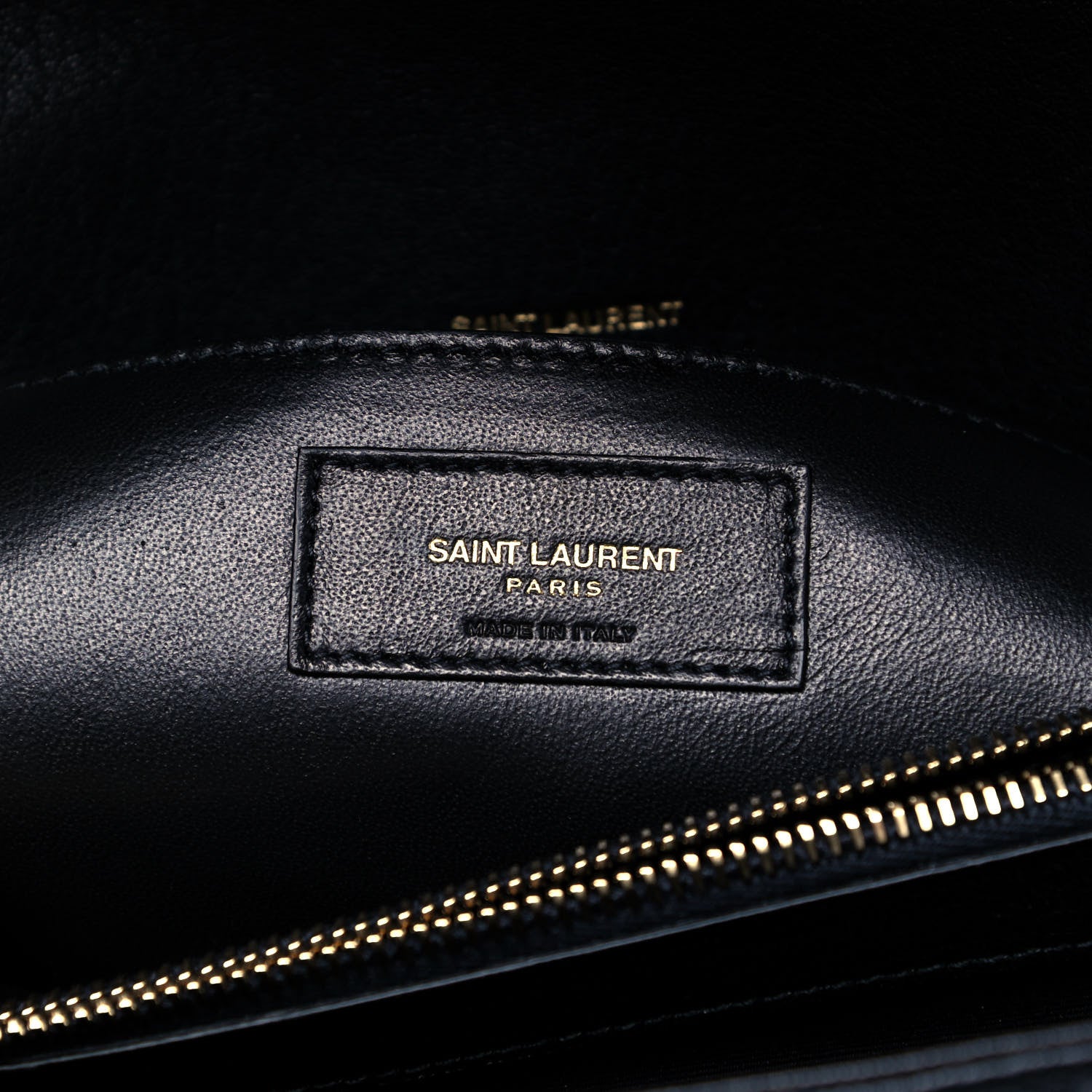 Saint Laurent Sheepskin Matelasse Chevron Monogram Large College Satchel Black 8 of 9