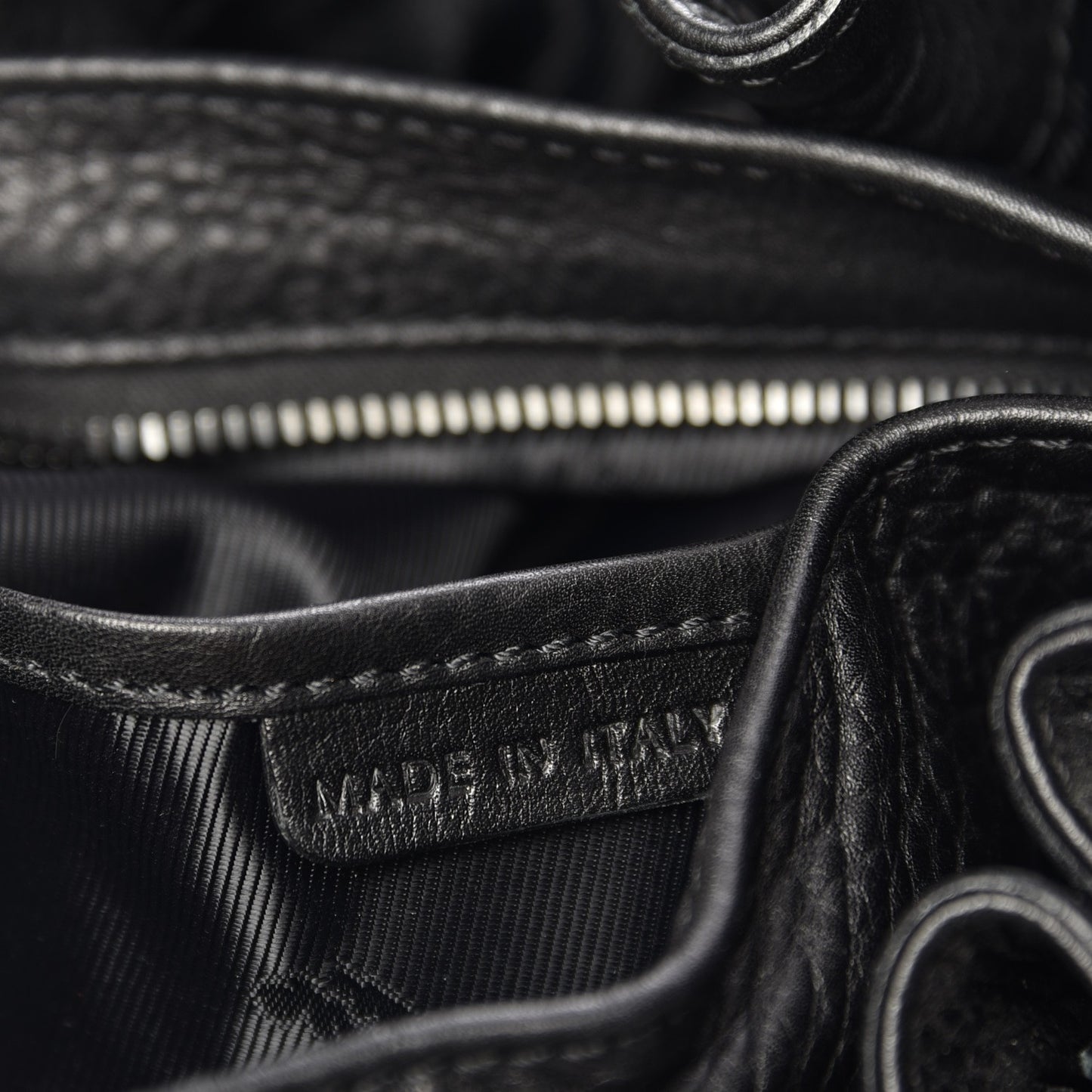 Calfskin Mason Warrior Studded Hobo Black