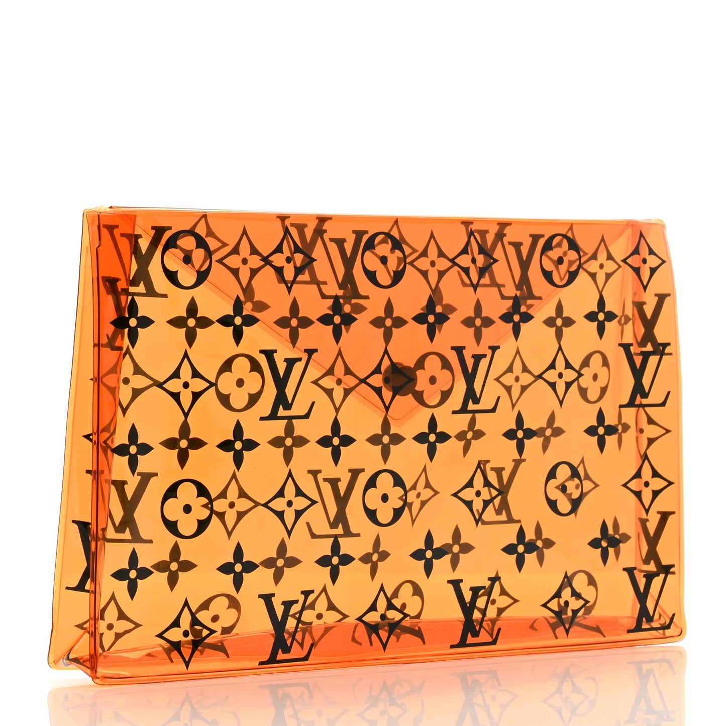 PVC Monogram Printed Envelope Pouch Orange