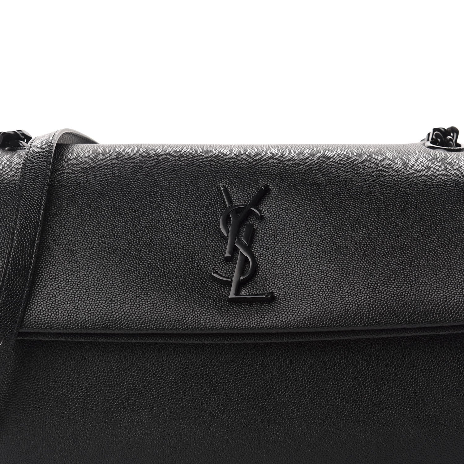 Saint Laurent Grain De Poudre Medium West Hollywood Monogram Fold-Over Black 10 of 10