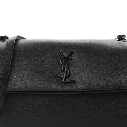 Saint Laurent Grain De Poudre Medium West Hollywood Monogram Fold-Over Black 10 of 10