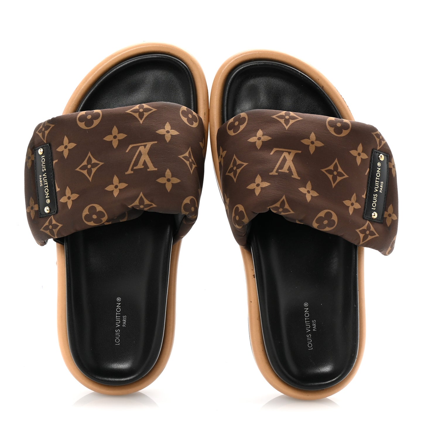 Nylon Monogram Pool Pillow Comfort Mule 39 Cacao Brown