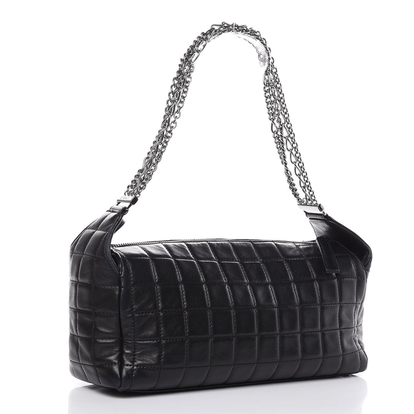Lambskin Quilted Chocolate Bar Shoulder Bag Black