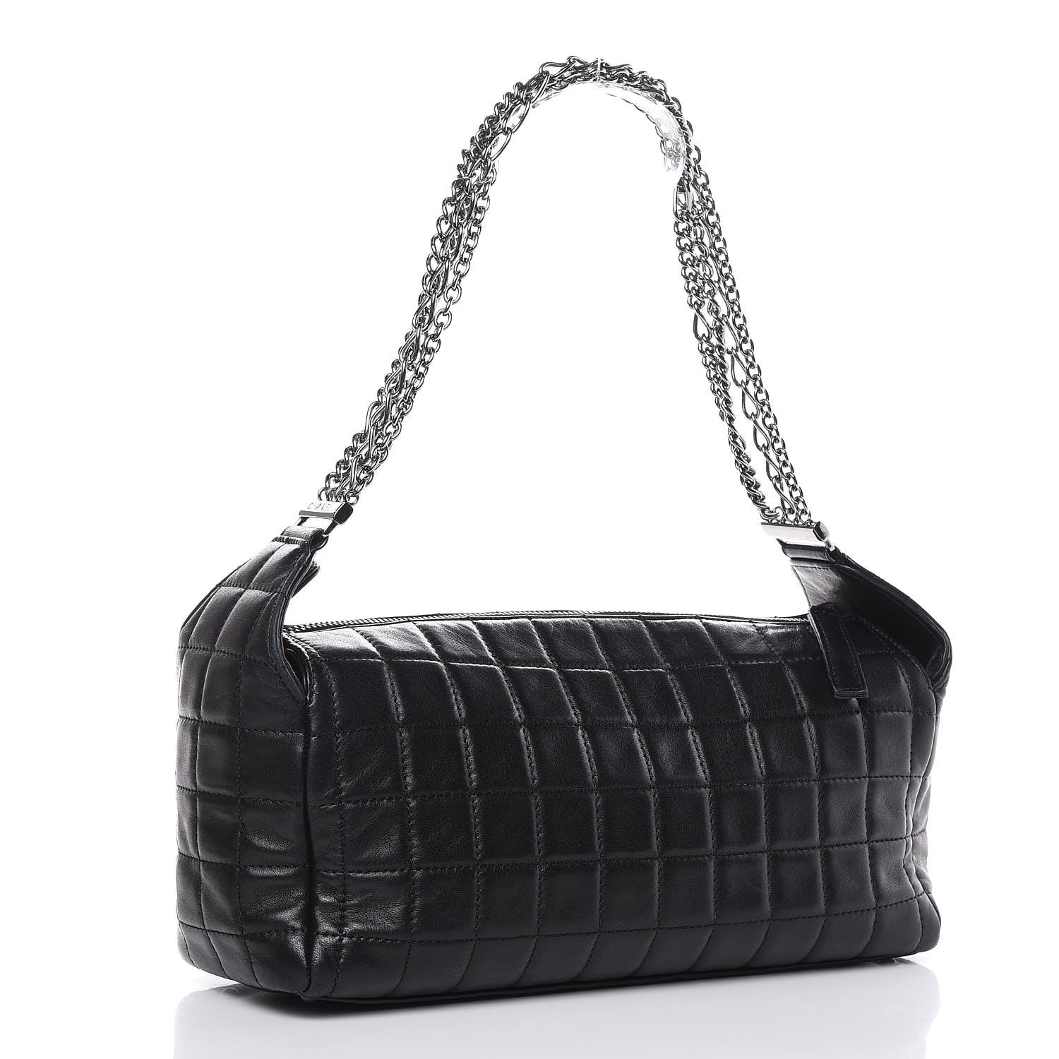 Chanel Lambskin Quilted Chocolate Bar Shoulder Bag Black 3 of 12