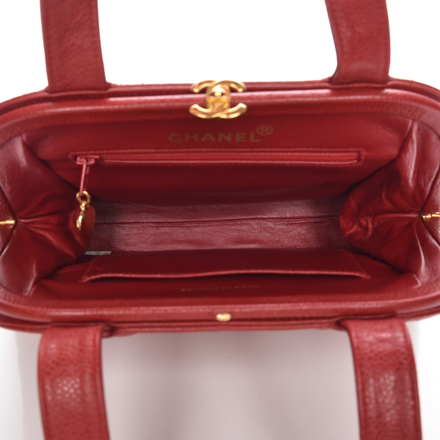 Chanel Caviar Quilted Frame Bag Red 5 of 8