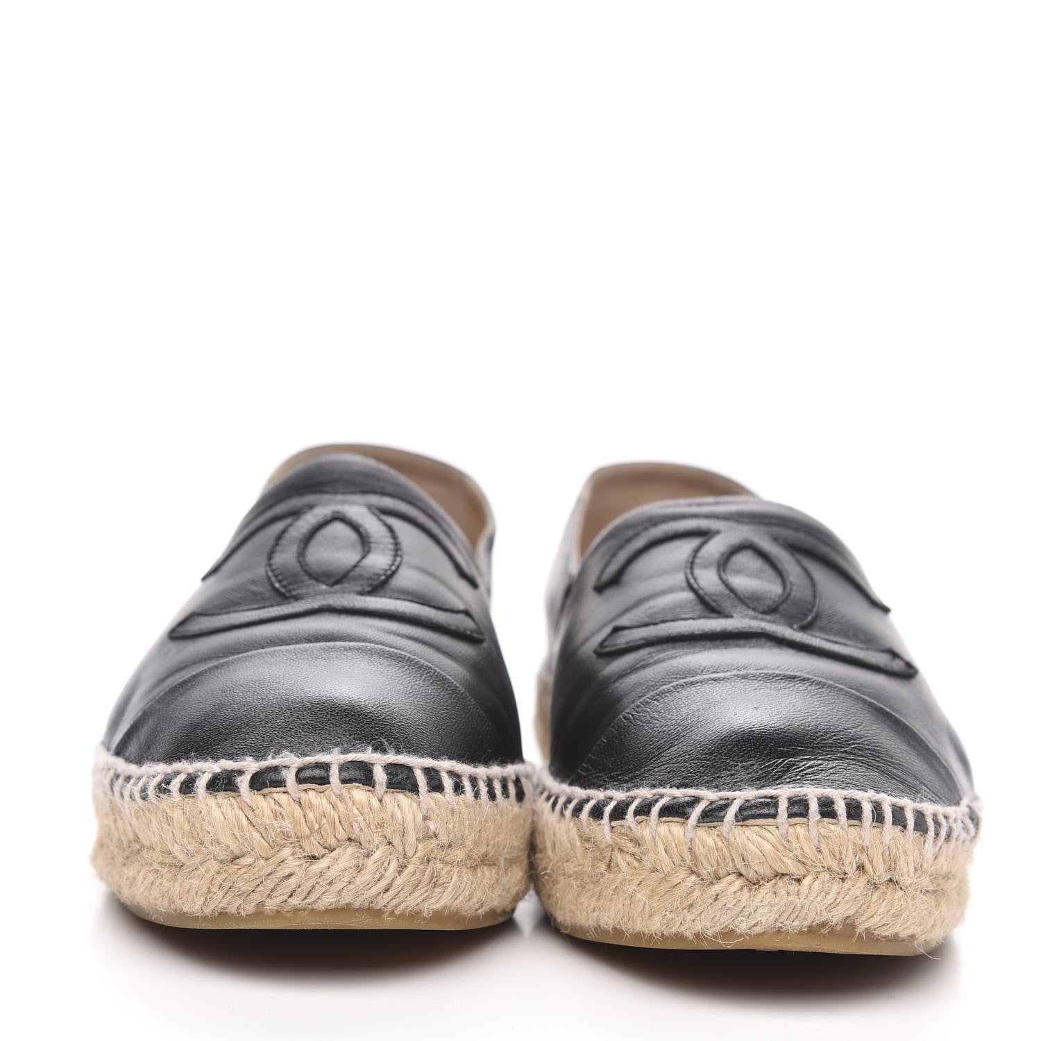 Chanel Lambskin CC Espadrilles 38 Black 2 of 12