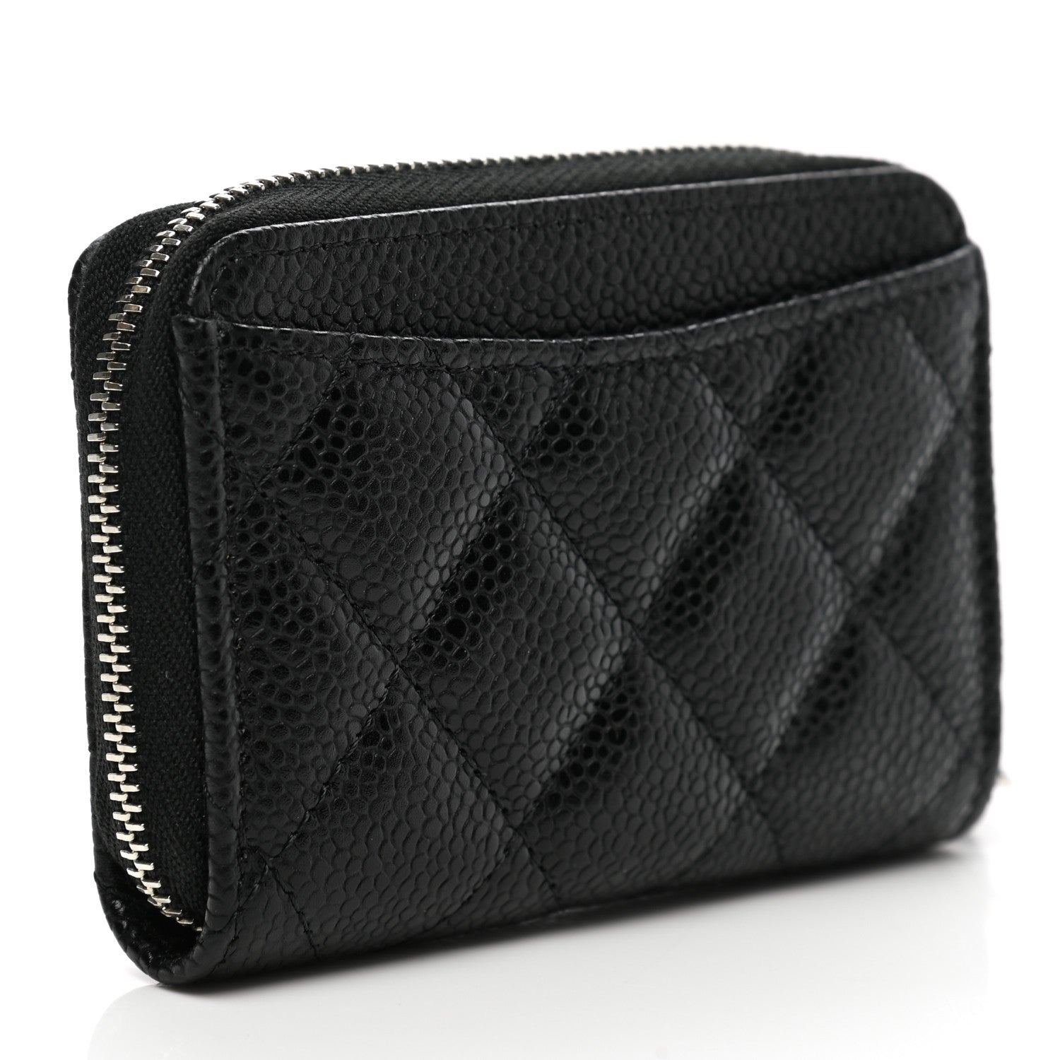Chanel Caviar Quilted Zip Coin Purse Black 3 of 7