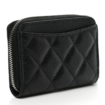 Chanel Caviar Quilted Zip Coin Purse Black 3 of 7