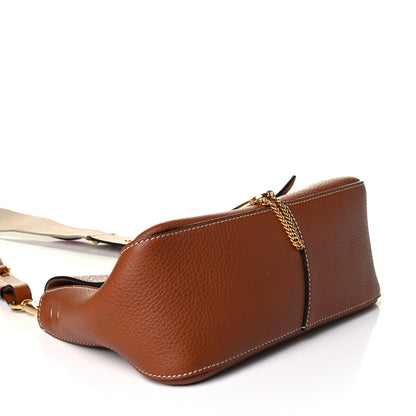 Valentino Garavani Pebbled Calfskin Small VRing Shoulder Bag Saddle Brown 3 of 7