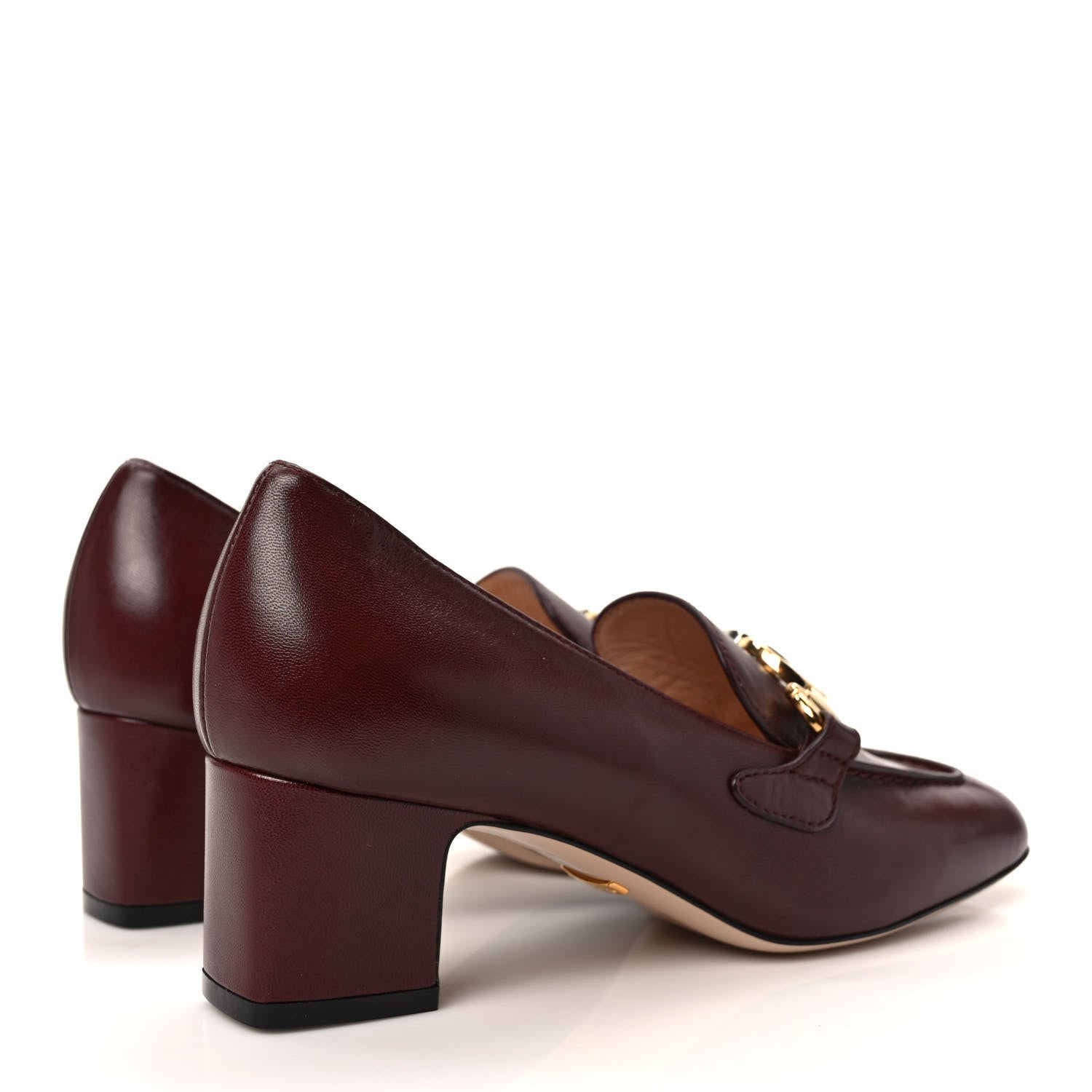Gucci Malaga Kid Zumi Mid Heel Loafers 35 Vintage Bordeaux 4 of 8