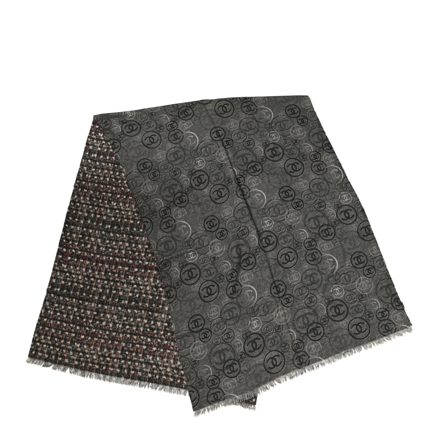 Chanel Cashmere CC Scarf Grey Multicolor 2 of 3