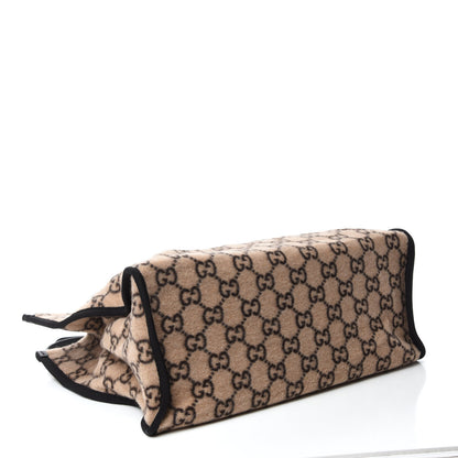 Gucci Covered Wool GG Monogram Large Tote Bag Beige Ebony 4 of 10