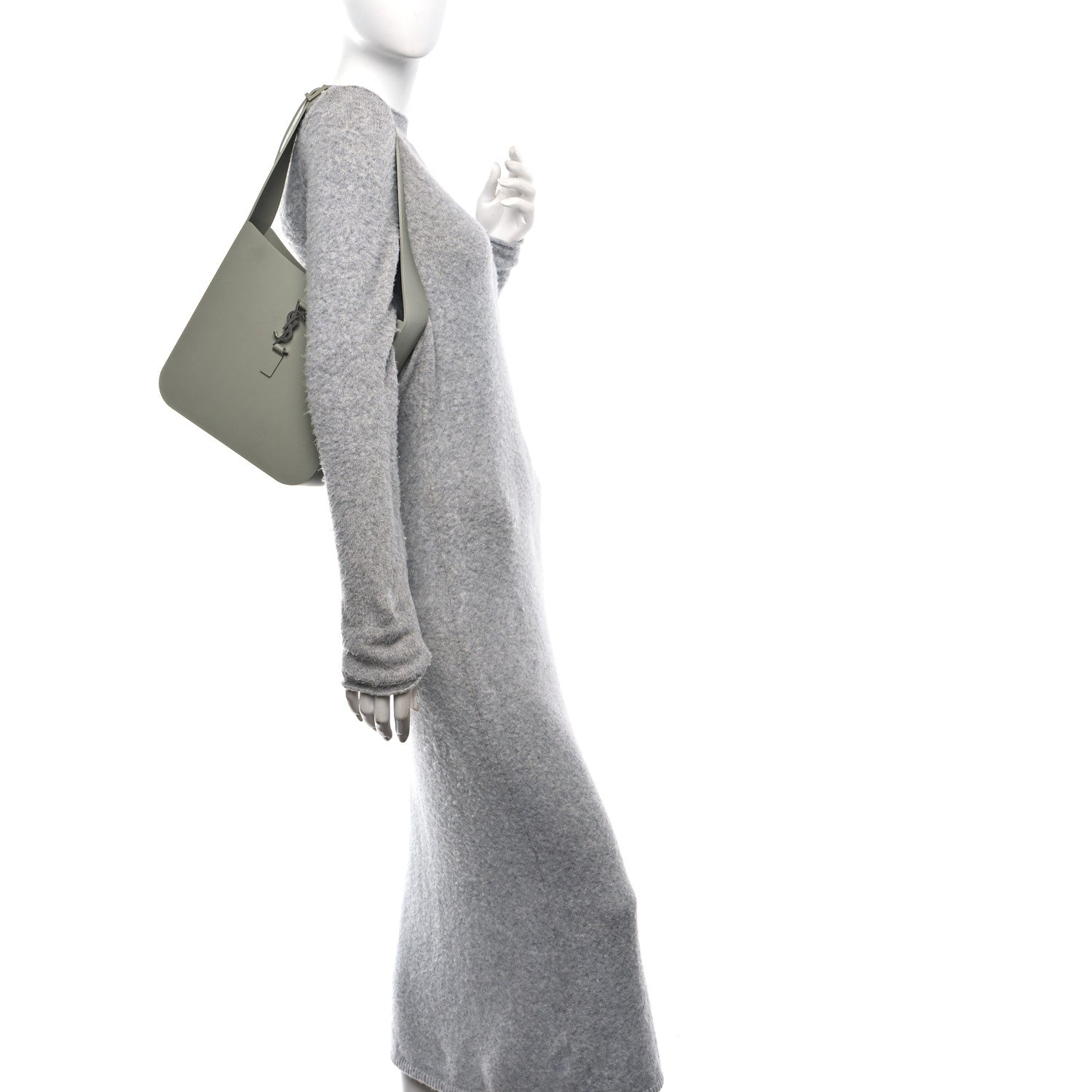 Saint Laurent Supple Rubber Le 5 A 7 Hobo Bag Matte Seagrass 2 of 9