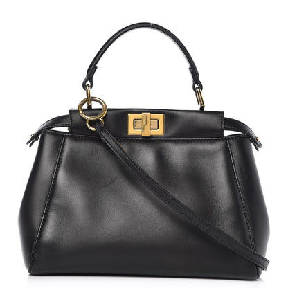 Fendi Nappa Mini Peekaboo Iconic Satchel Black 1 of 9