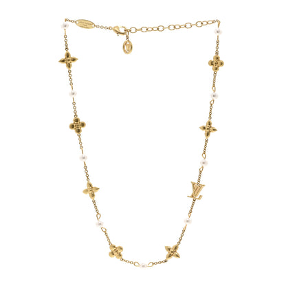 Louis Vuitton Metal Resin Louisa Necklace Gold 3 of 5