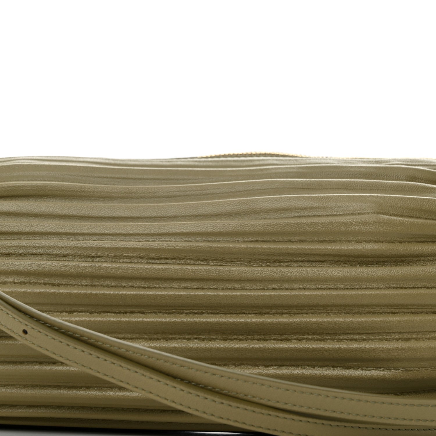 Loewe Lambskin Pleated Bracelet Pouch Shoulder Bag Clay Green 7 of 10
