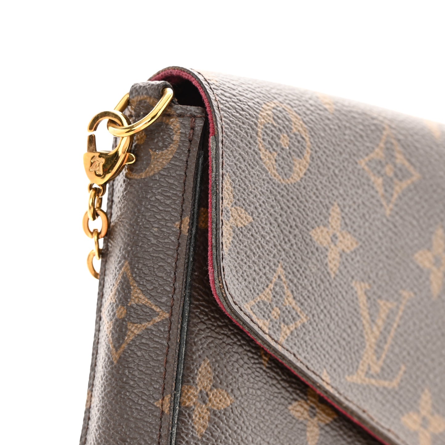 Monogram Pochette Felicie Chain Wallet Fuchsia