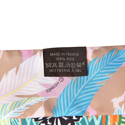 Hermes Silk Jaguar Quetzal Twilly Rose Beige Orange 3 of 5
