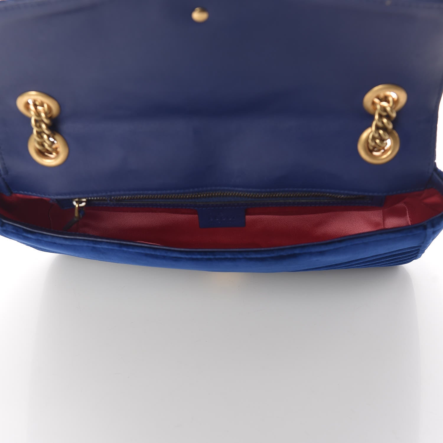 Gucci Velvet Matelasse Medium GG Marmont Shoulder Bag Cobalt Blue 7 of 11