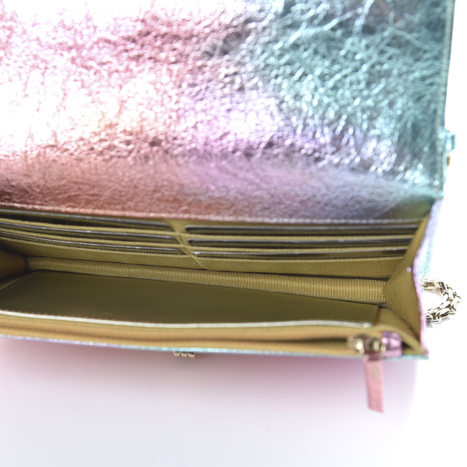 Chanel Metallic Goatskin Quilted 2.55 Reissue Wallet on Chain WOC Multicolor 5 of 11