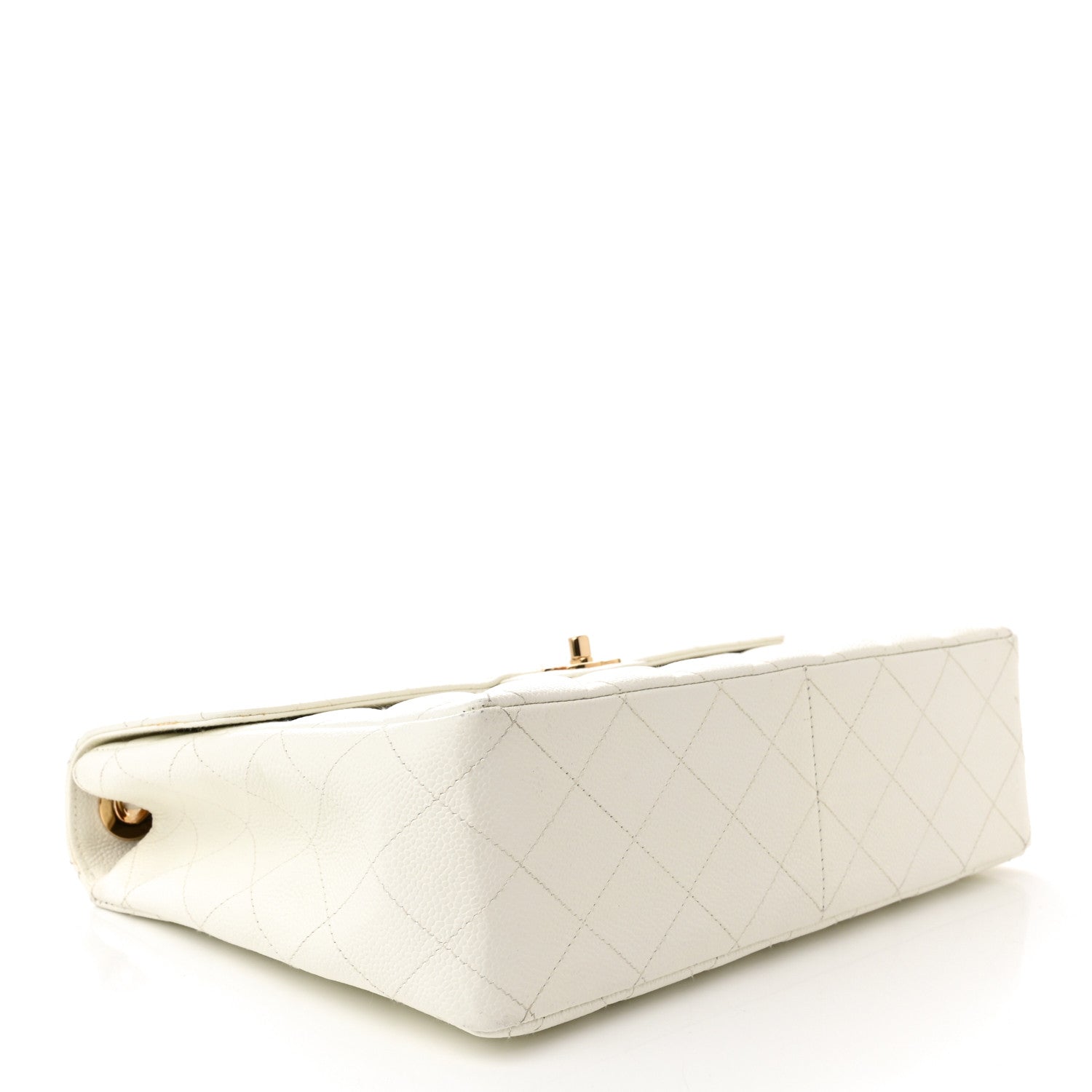 Chanel Caviar Quilted Jumbo Single Flap White 4 of 14