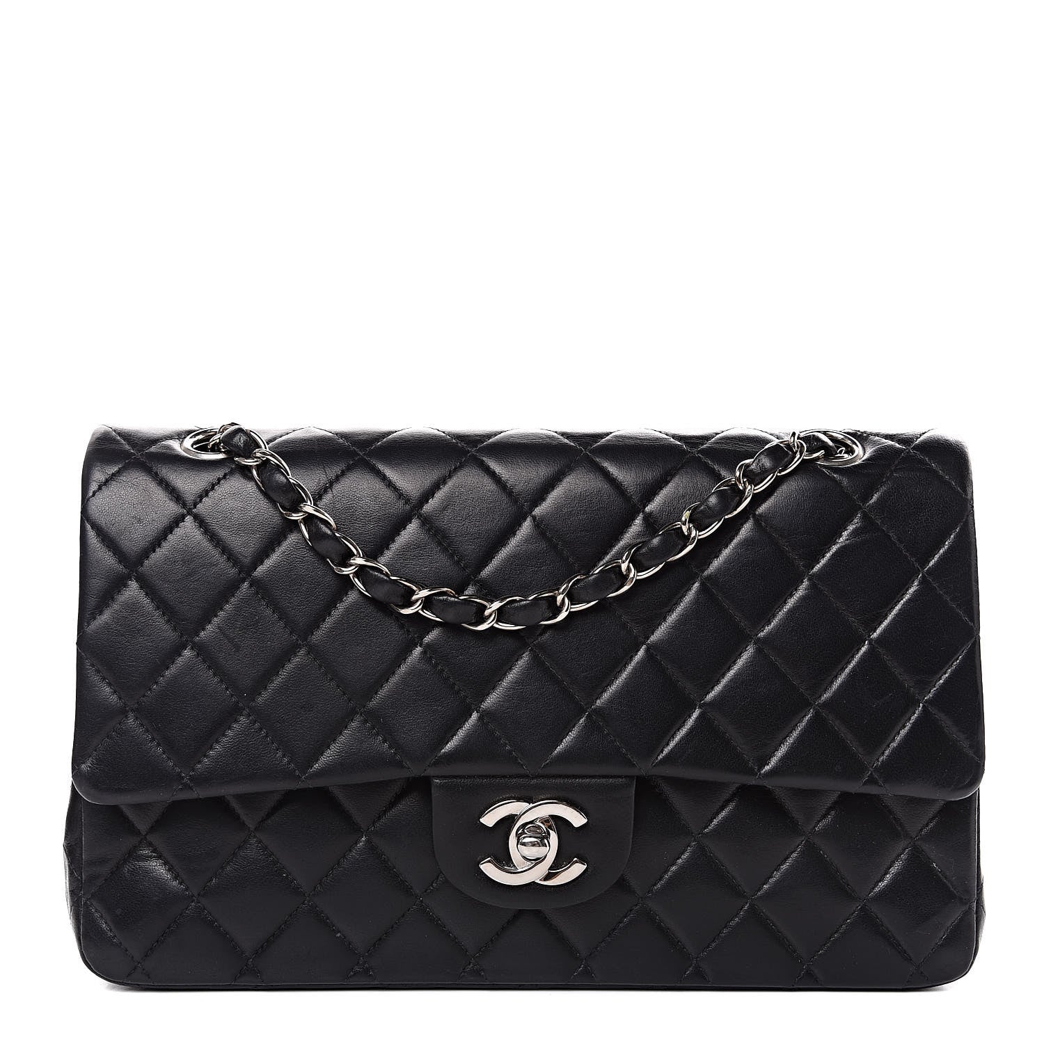 Chanel Lambskin Quilted Medium Double Flap Black 1 of 16