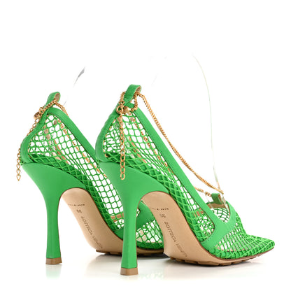 Bottega Veneta Mesh Nappa Stretch Ankle Tie 90mm Sandals 39 Grass 5 of 9