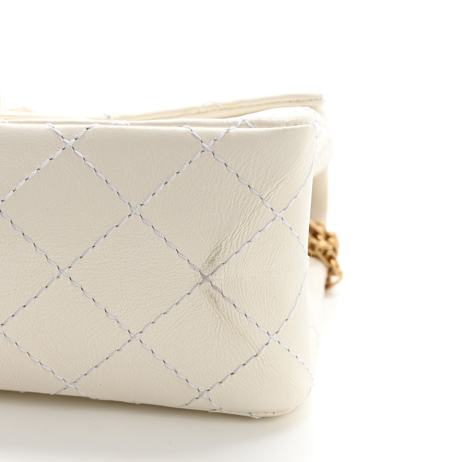 Chanel Aged Calfskin Quilted 2.55 Reissue Mini Flap White 12 of 13