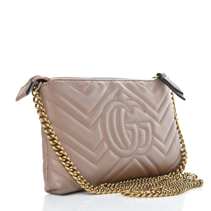 Gucci Calfskin Matelasse Mini GG Marmont Chain Bag Porcelain Rose 3 of 10