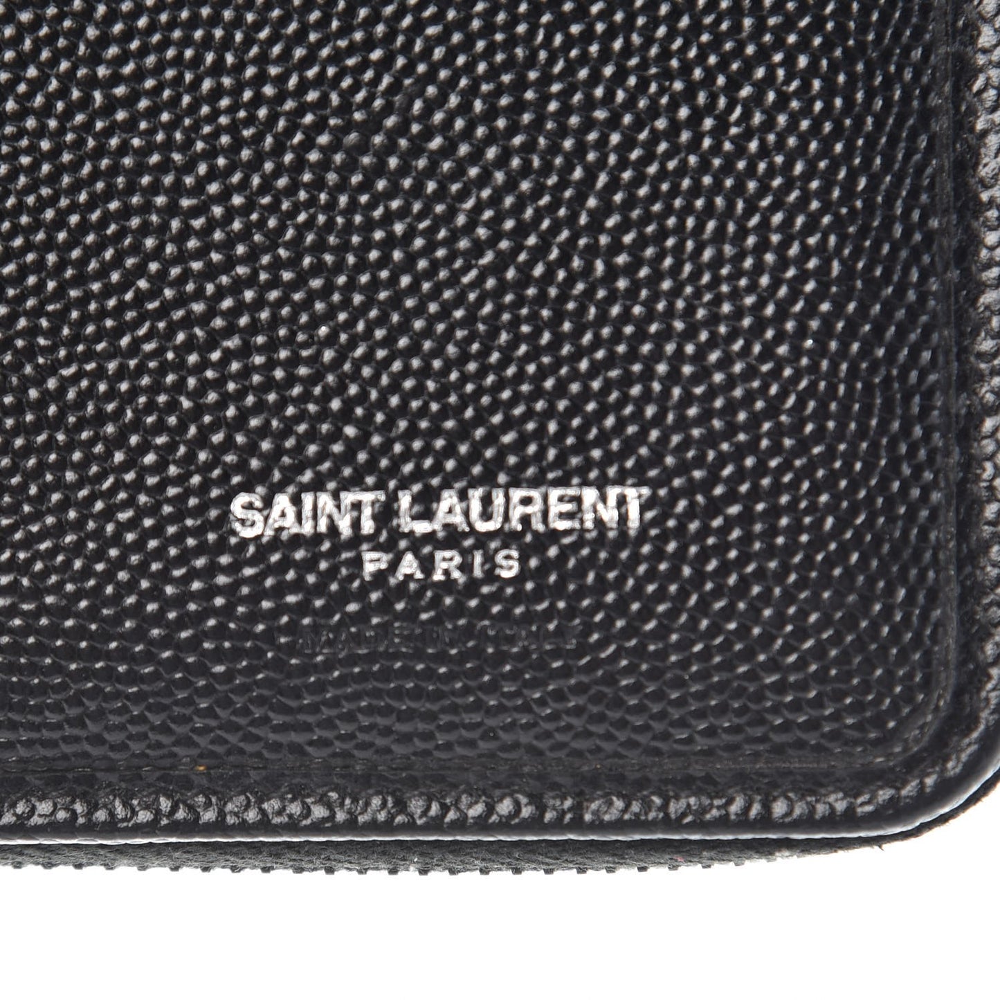 Grain De Poudre Matelasse Chevron Monogram Compact Zip Around Wallet Black