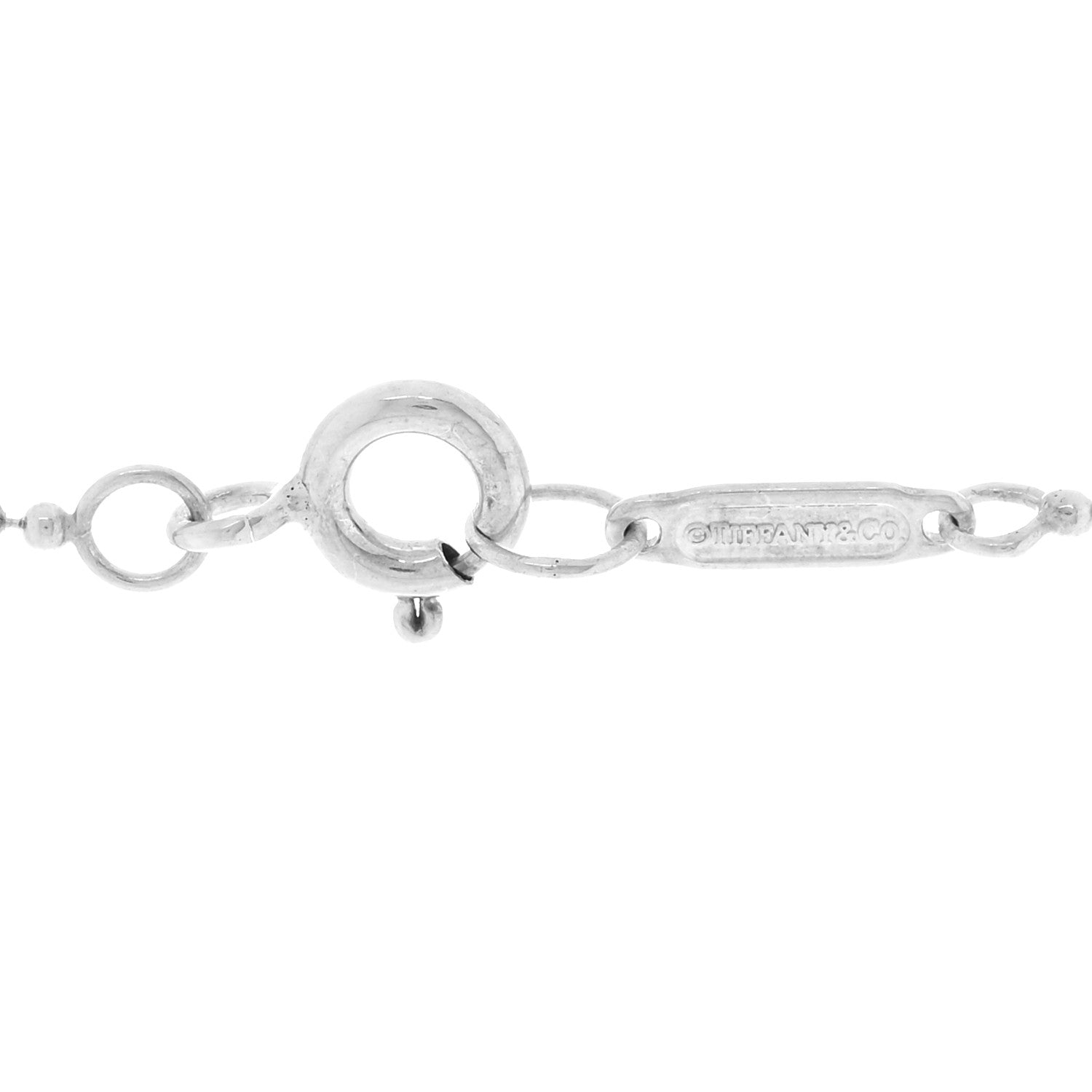 Tiffany Sterling Silver Enamel Beaded Heart Key Pendant Necklace Blue 4 of 5